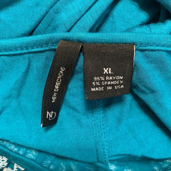 New Directions Womens Size XL Multicolor Paisley Print Smocked Hem Blouse - Picture 4 of 5